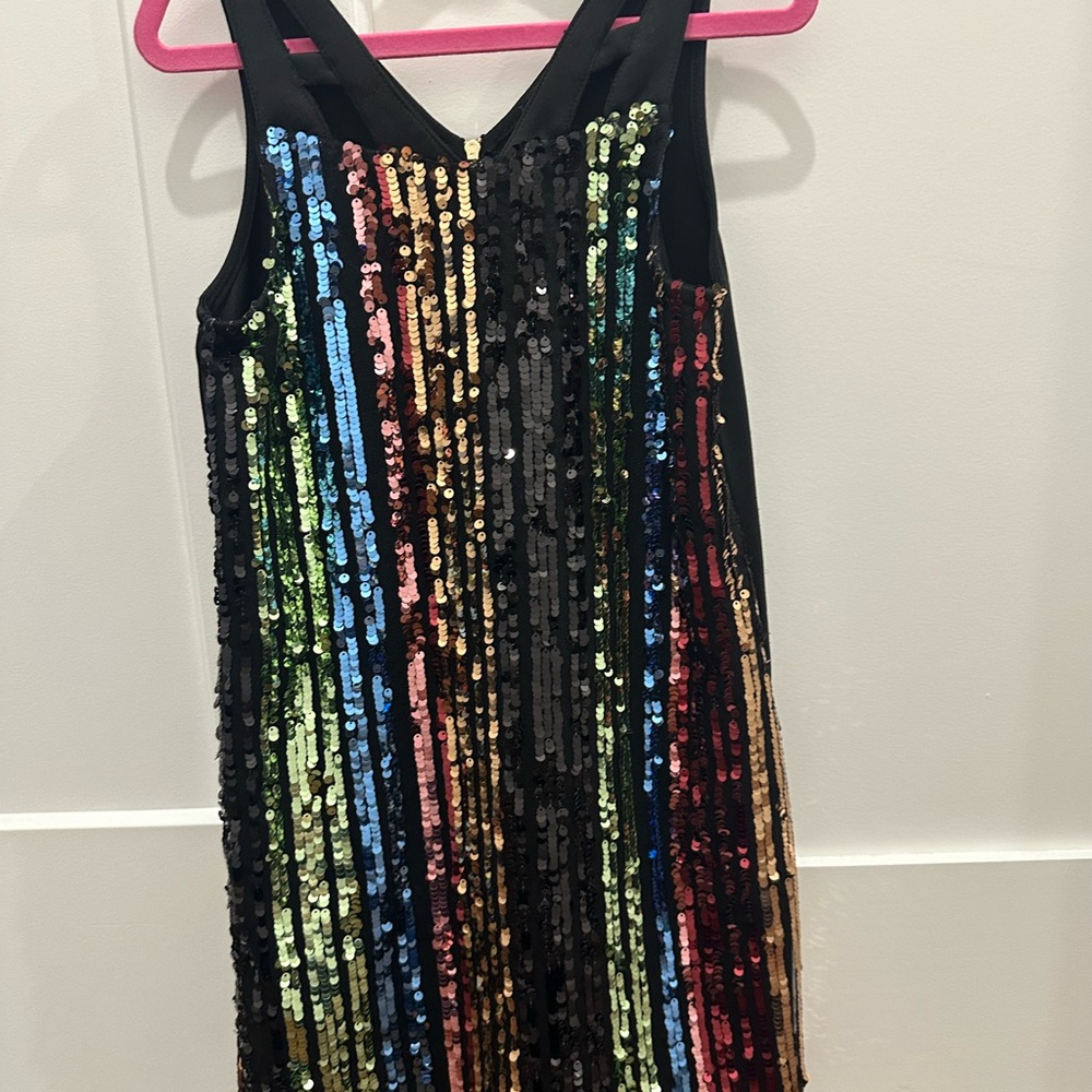 HANNAH BANANA 🎀 Dress with Multicolor Sequin Stripes size 10 NWT - Picture 2 of 6